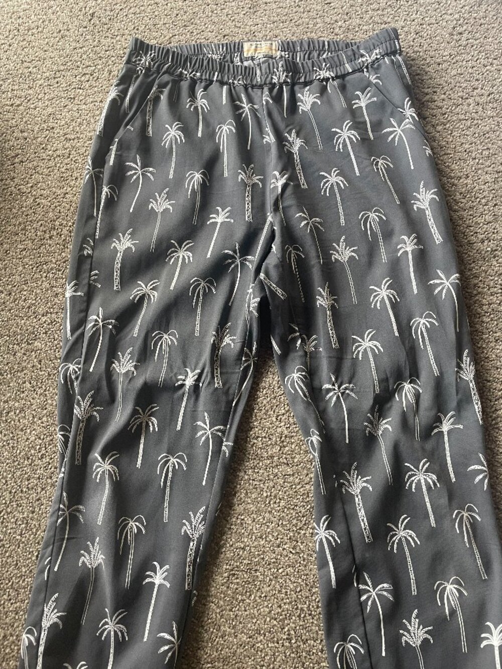 Marine Layer Black Palm Print Joggers